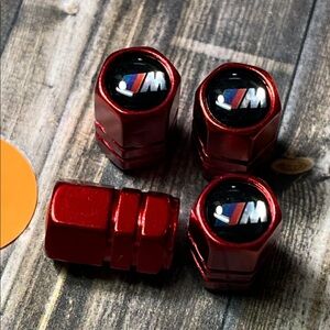 5for$10 Tire Valve Stem Caps Red Inspired BMW M Series Tire And Car Accessories